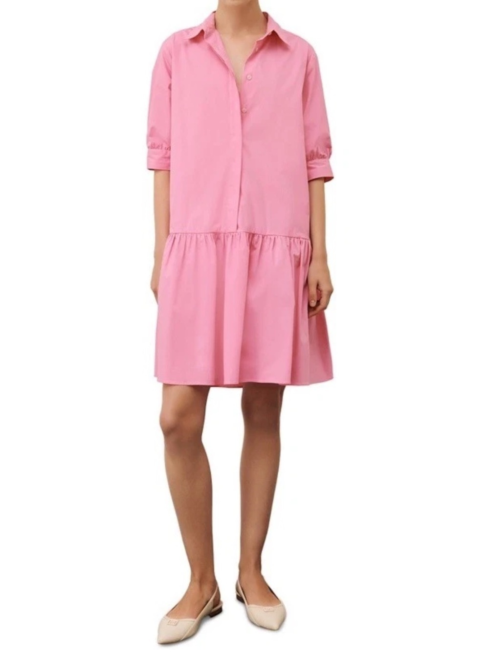 MARELLA BY MAX MARA Women’s Size 2 Pink Summer Collared Shirt Dress Cotton NWT